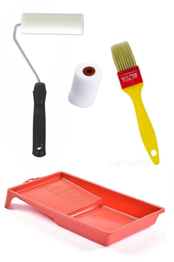 Boya Fırça Sünger Rulo Set Boya Kabı Ile - 1