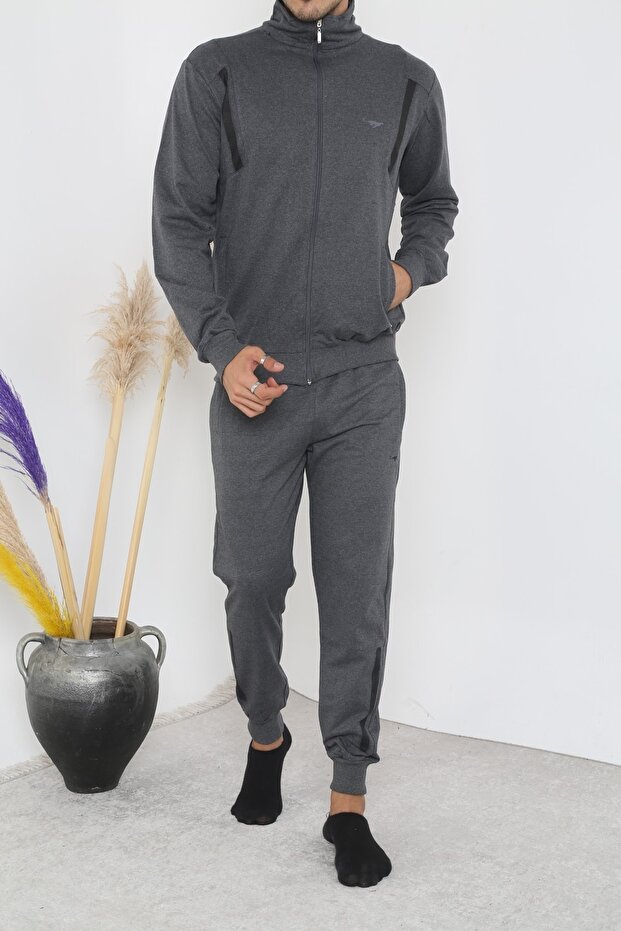 Men's Smoked Zipper Tracksuit Set