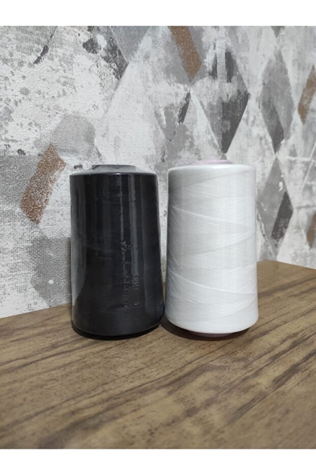 100% Polyester 120 Number Sewing Thread 5000 Mt Black and Ecru