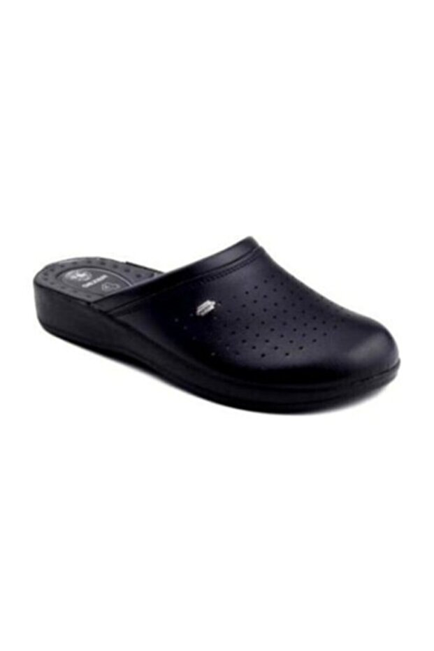 Black Sabo Men's Hospital Cook Cleaning Work Orthopedic Slippers Non-Slip Floor