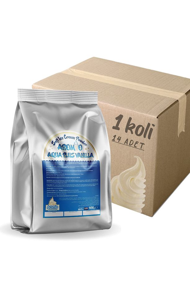 14 Adet (1 KOLİ) Vanilya Soft Dondurma Tozu Aqua Plus (SU İLE YAPILIR) Vanilya 1.100gr - 3