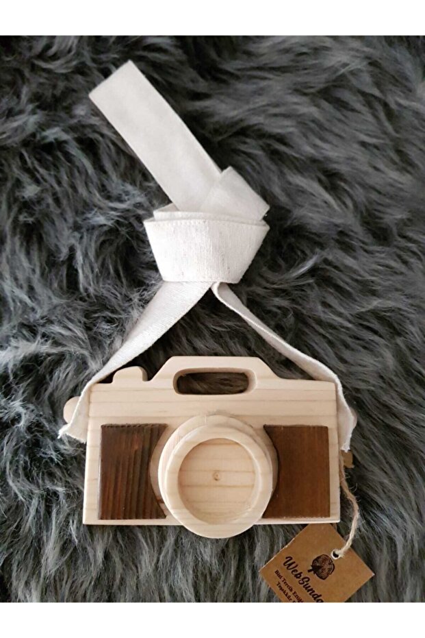 Retro Natural Toy Camera, Gift Handmade for Small Children Babies - Brown