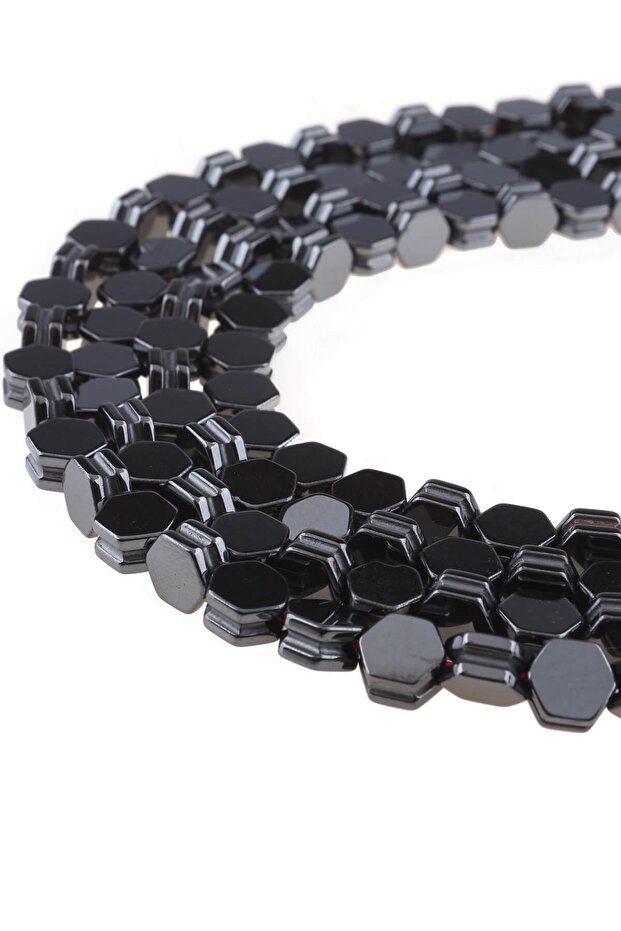 7x4 Mm Channeled Hematite String Natural Stone - Dz3786