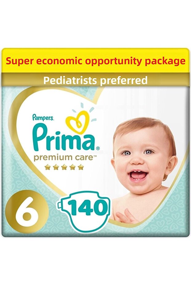 Premium Care Baby Diaper Size:6 (13+kg) Extra Large 140 Pieces Super Economical Opportunity Pk.