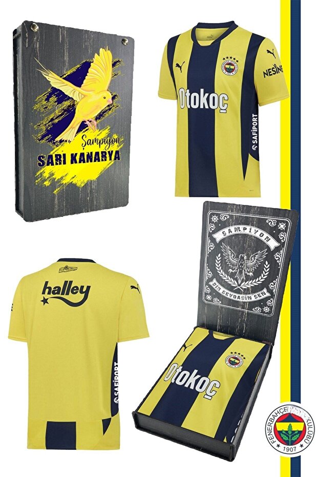 Original Unisex 24-25 New Season Yellow Navy Blue Children's Jersey with Straps and Gift Box