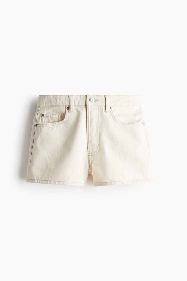 Yüksek Belli Kot Şort - 3