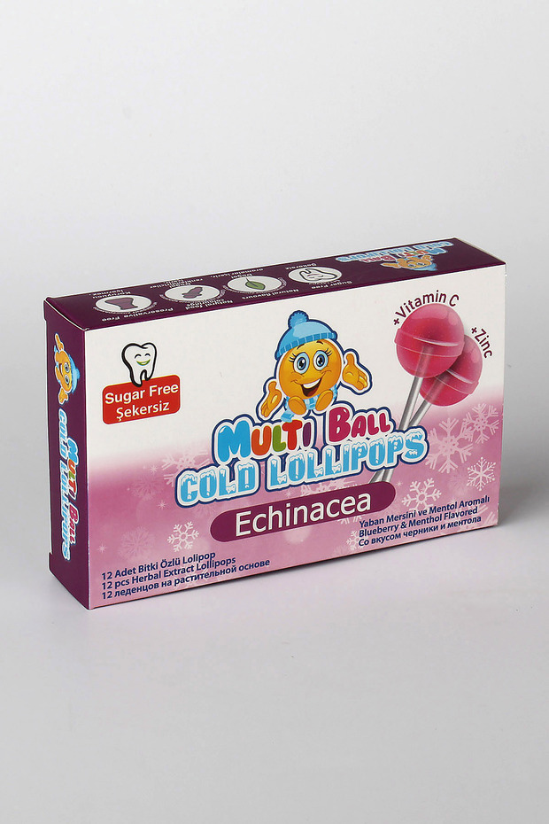 Cold ( Ekinezya / Çinko ) Şekersiz / Sugar Free Lolipop 12 Ad - 3