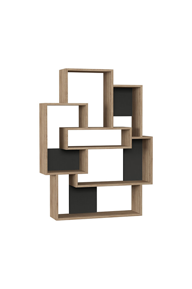 Barce Modern Bookcase Display Unit Oak Effect Gray - 2