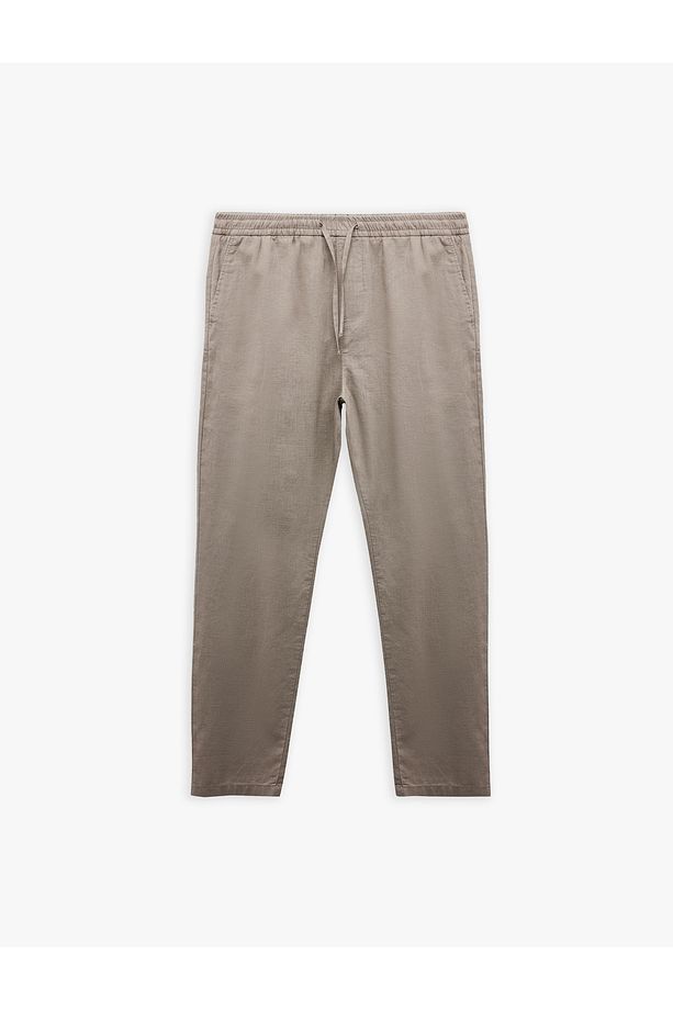 Cep Detaylı Regular Fit Beli Bağcıklı Yazlık Pantolon - 3