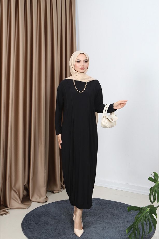 Önü Parçalı Sandy Elbise - 4