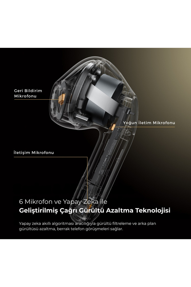 Air4 Kablosuz Kulaklık Bluetooth 5.3 Yapay Zeka ile Geliştirilmiş Arama Için 6 Mikrofon - 4