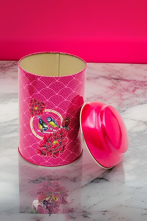 Ef115-d8 برطمان بهارات منقوش باللون الأحمر 1.1 لتر