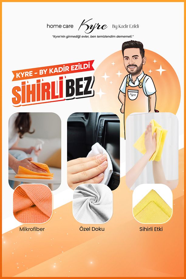 Sihirli Bez 3 Adet | Mikrofiber Kumaş | Üstün Parlaklık & Temizlik - 3