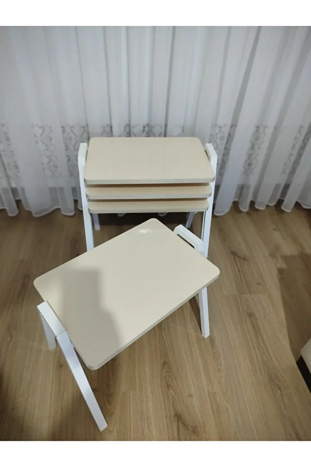 Zigon Sehpa 4'Lü Mermer Desenli Tepsi Model - 6