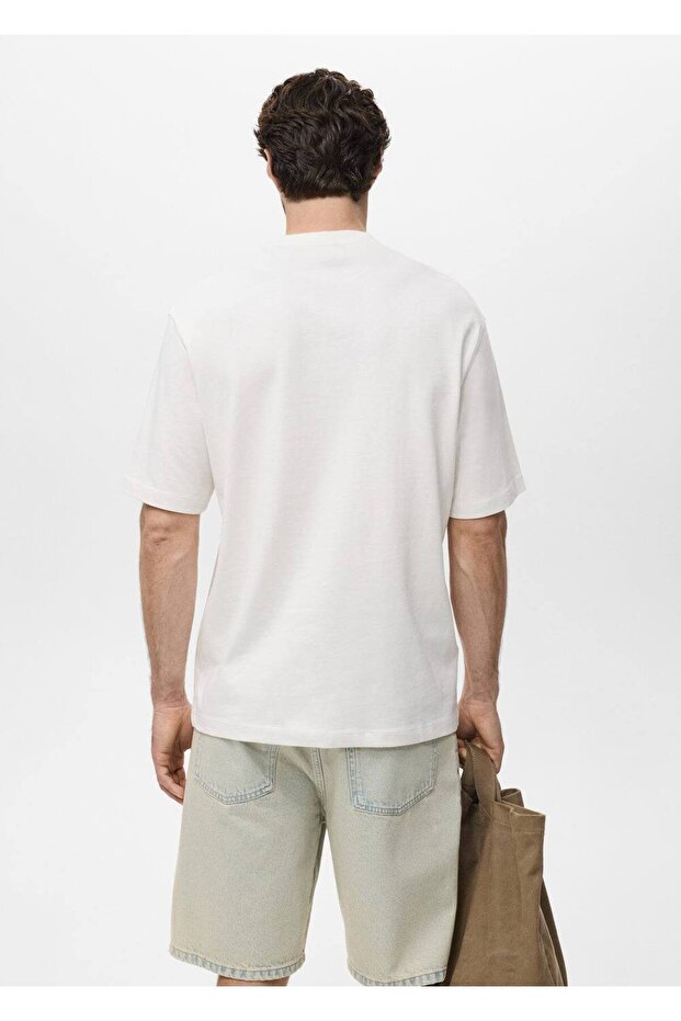 %100 pamuklu rahat kesim tişört - 4