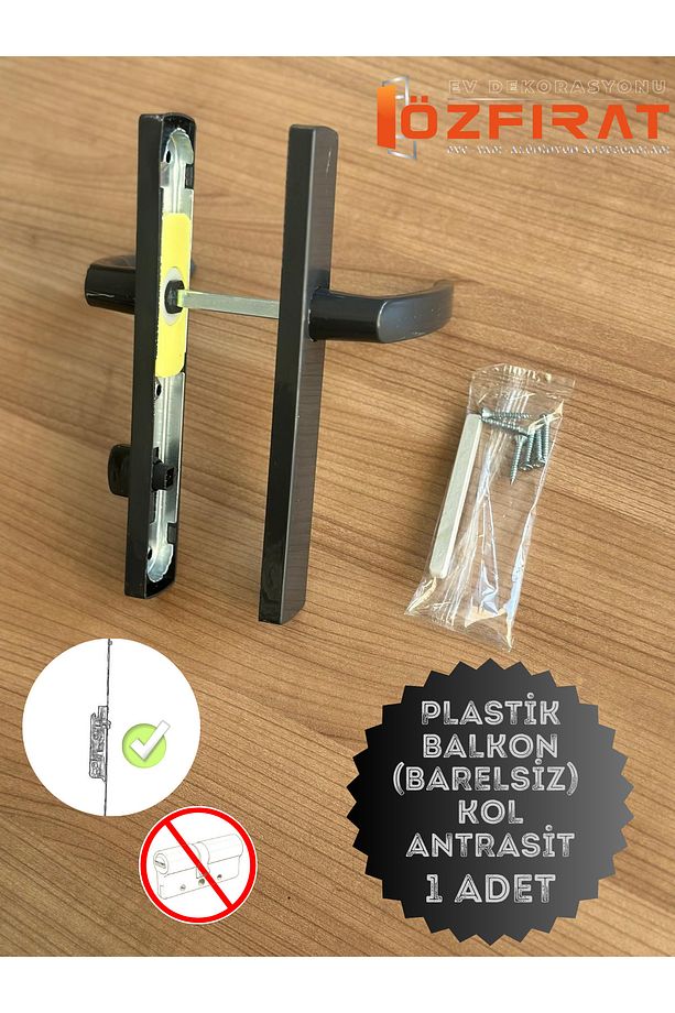 Pvc Pimapen Plastik Kapı Kolu / Balkon Plastik Kapı Kolu / Antrasit 1 Adet - 1