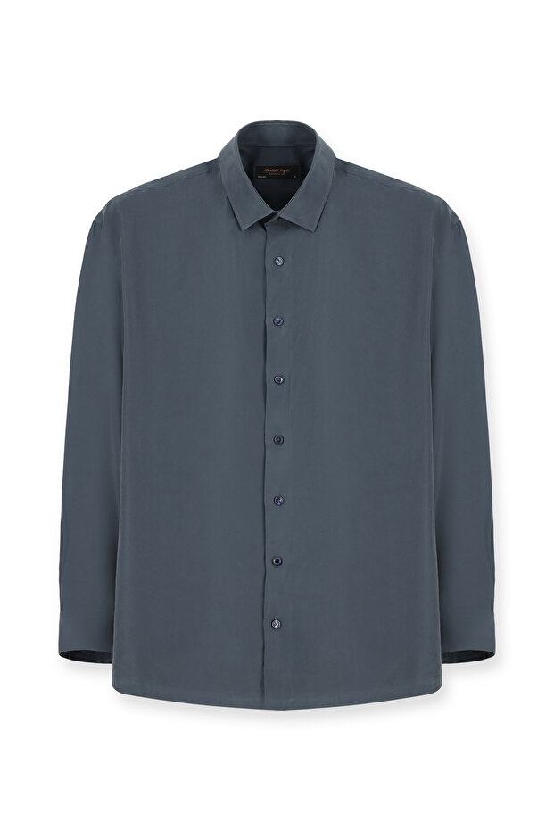 Uzun Kol Oversize Modal Gömlek - 1