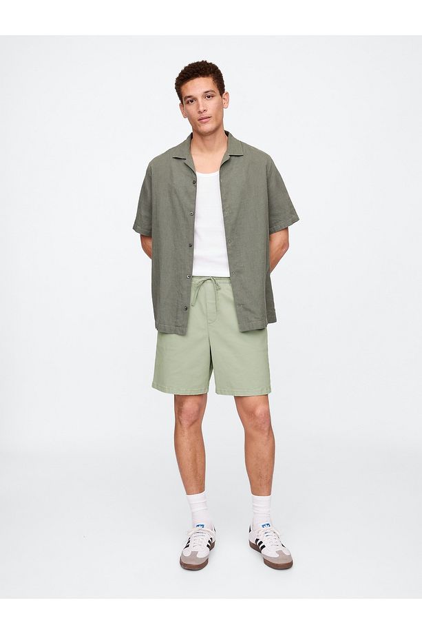 Erkek Yeşil Twill Şort - 1