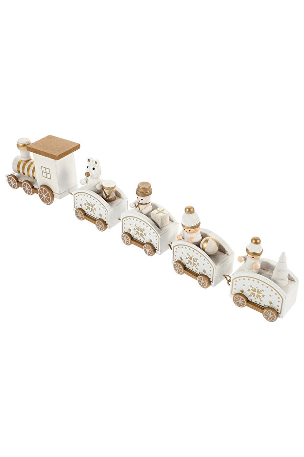 - Christmas Wooden Train Set - 4Pcs - White