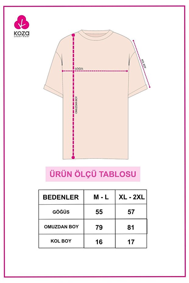 Kadın Pamuklu Basic Oversize T-Shirt - 3