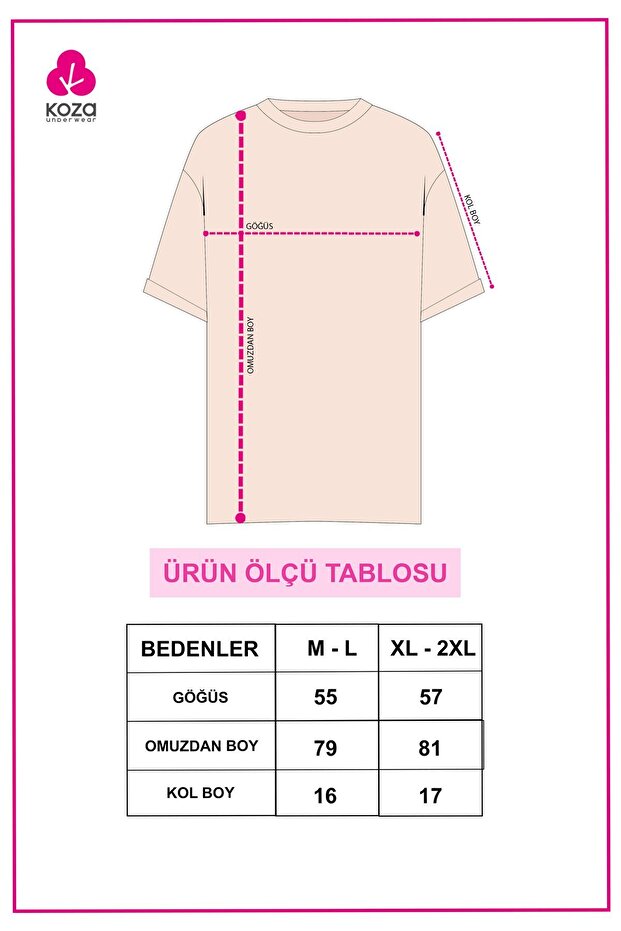 Kadın Pamuklu Basic Oversize T-Shirt - 3