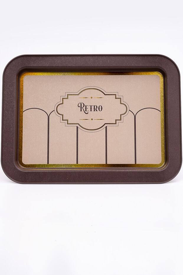 Ee169-u6 صينية مستطيلة منقوشة ريترو 32x43 سم - 2