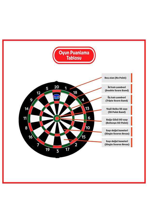 4 Oklu Mıknatıslı Profesyonel Dart Seti Çift Yönlü Manyetik Dart Askılı Dartboard - 6