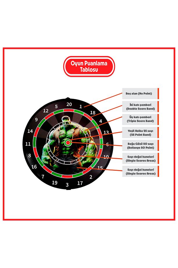 4 Oklu Mıknatıslı Dart Seti Çift Yönlü Manyetik Dart Askılı Dartboard - 6