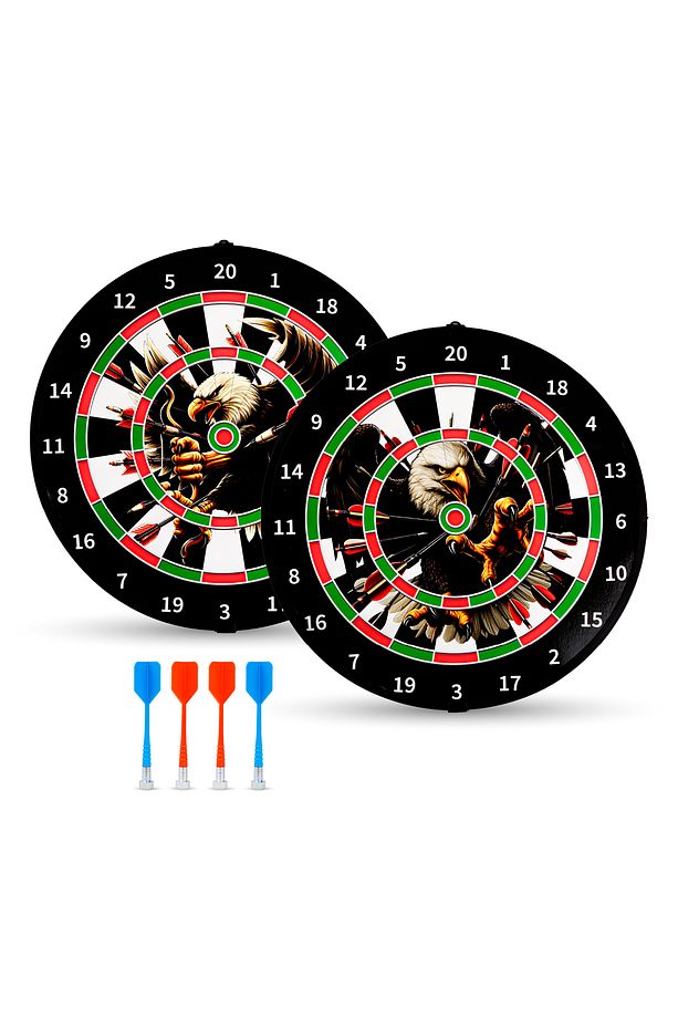 4 Oklu Mıknatıslı Taraftar Dart Seti Çift Yönlü Manyetik Dart Askılı Dartboard - 1