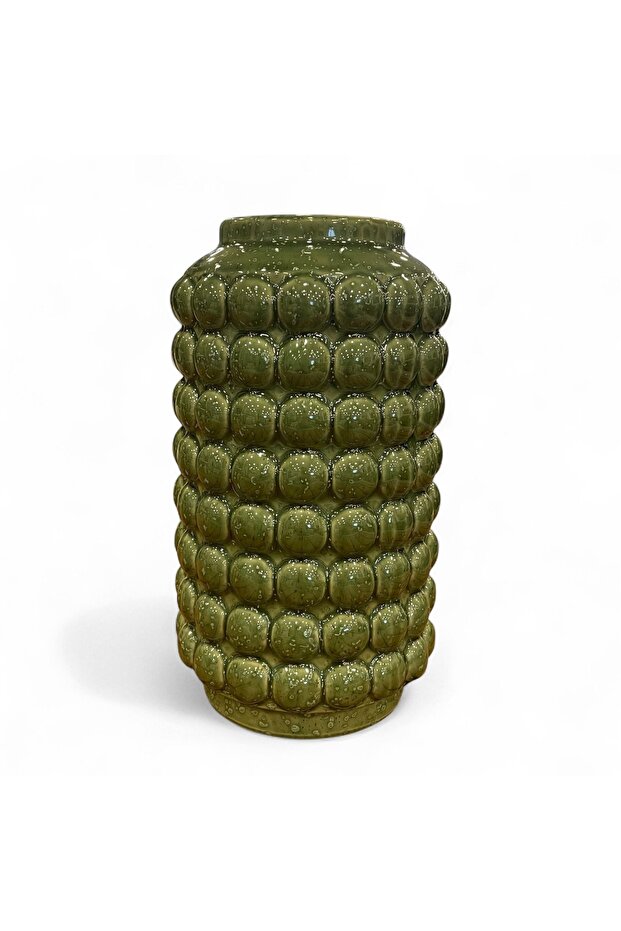Seramik Yeşil Baloncuklu Vazo - 2