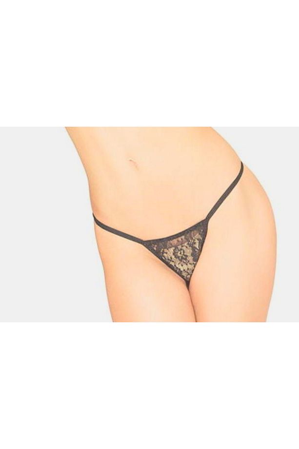 Asm0249 Siyah Dantel Eva String Tanga - 3