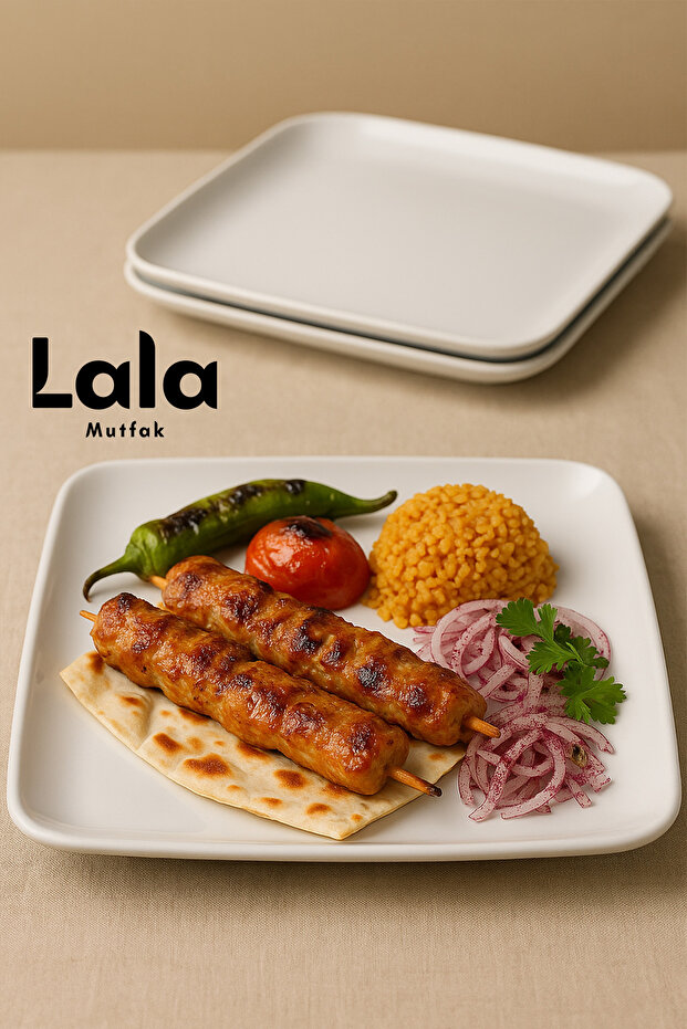 Gözde Kare Servis Tabak - 3'lü Set (29 CM - ŞIK, DAYANIKLI, YEMEK VE SUNUM TABAĞI) - 4