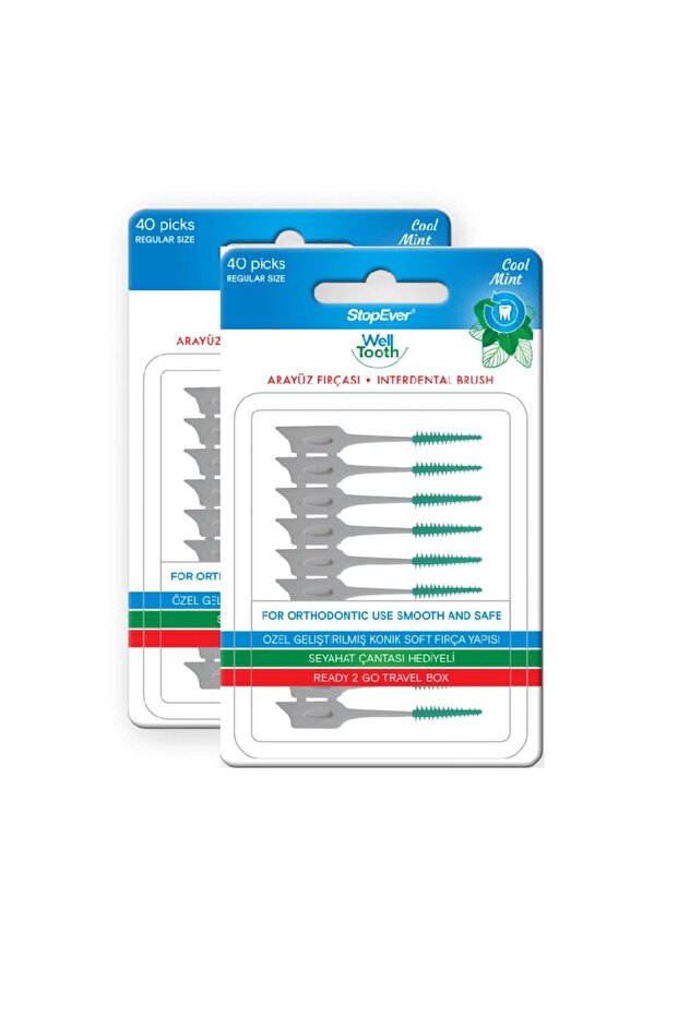 Well Tooth Interface Brush Normal Size 2 Pack - 80 Pieces - 2