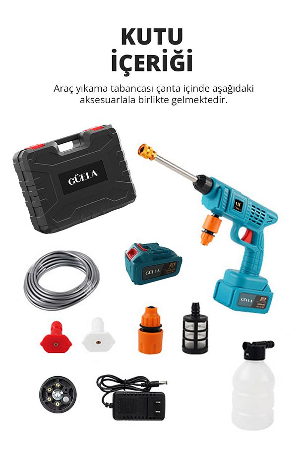 Şarjlı ve Yüksek Basınçlı Oto Yıkama Ve Sulama Tabancası - 7