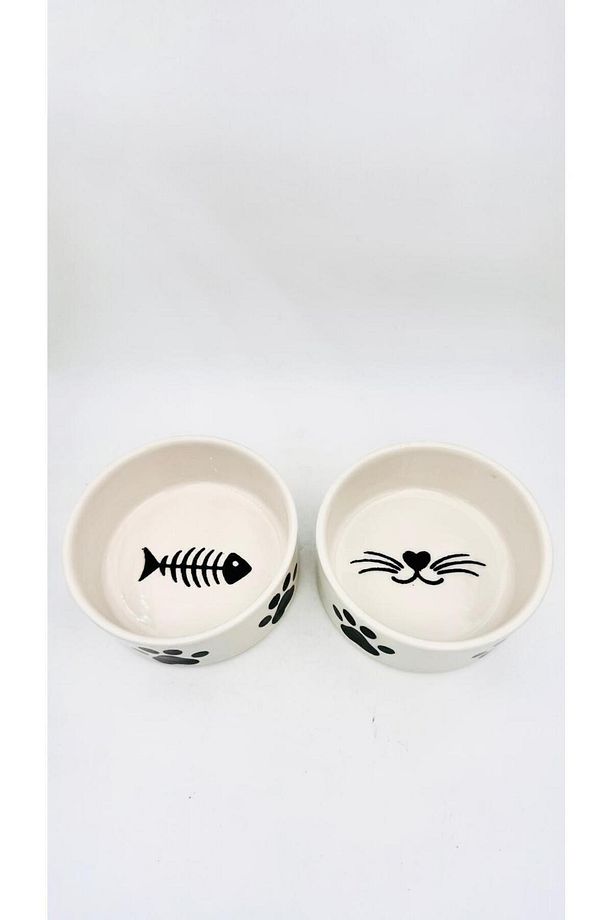 2 Adet Yüksek Kalite Seramik Kedi Ve Köpek Mama Su Kabı - (12.5 CM, 400 ML) - 3