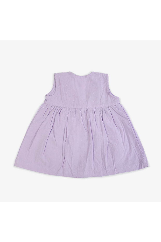 Organic Cotton Hand-Embroidered Lilac Girls Dress