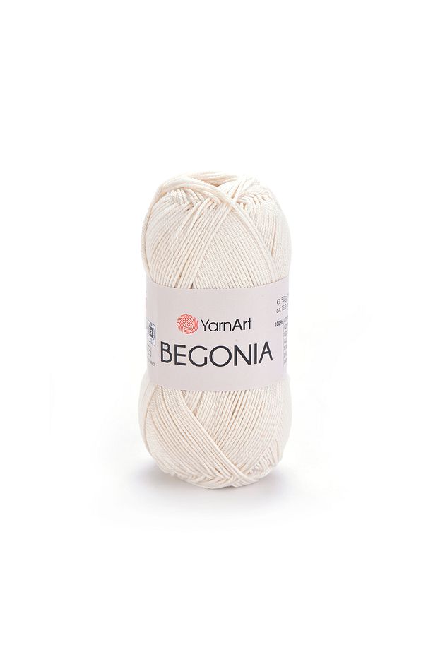 Begonıa - Merserize El Örgü Ipi Kırık Beyaz-6282 - 1