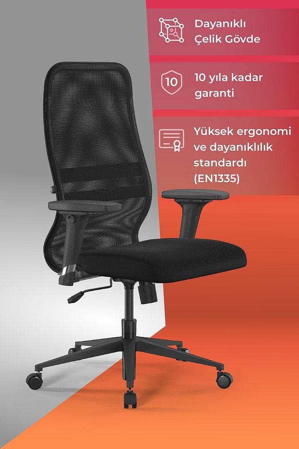 Ergolife Sit 8 Ergonomik Fileli Ofis - Bekleme Koltuğu / Çalışma Sandalyesi - Df.d.1.243 - 1