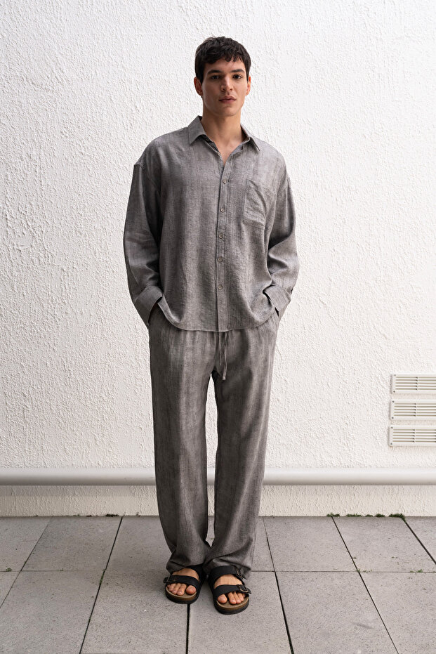 بنطال أنثراسايت بقصة مريحة - 5