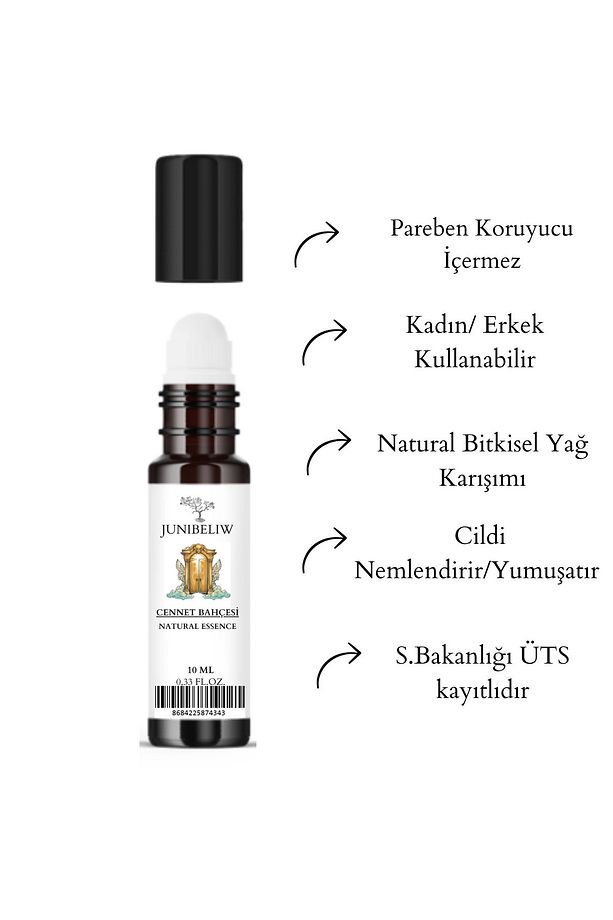 3lü Doğal Bitkisel Esansiyel Yağ Roll On Amber Cennet Bahçesi Beyaz Misk 3x10ml (UNISEX) Cilt Için - 6