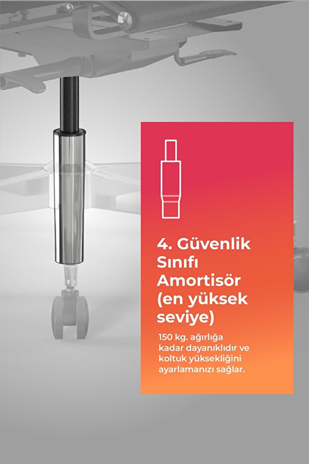 Ergolife Synchrosit 10 Ergonomik Ofis Sandalyesi | Tekerlekli, Fileli Çalışma Sandalyesi-1FC.3.1.544 - 8