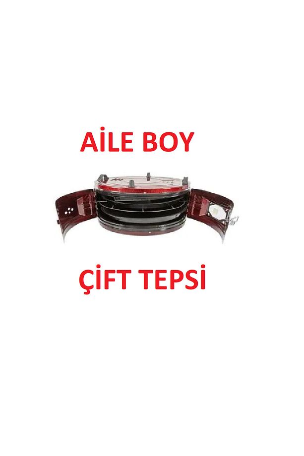 Yuvarlak Aile Boy Çif Tepsili Emaye Davul Fırın - 1