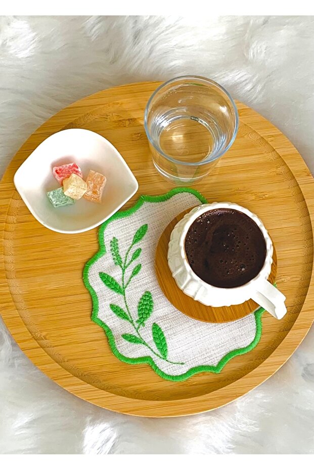 Mixed Color Presentation Napkin, Cocktail Napkin, Coffee Side Presentation Napkin, Embroidered Presentation Napkin Set of 6 - 3