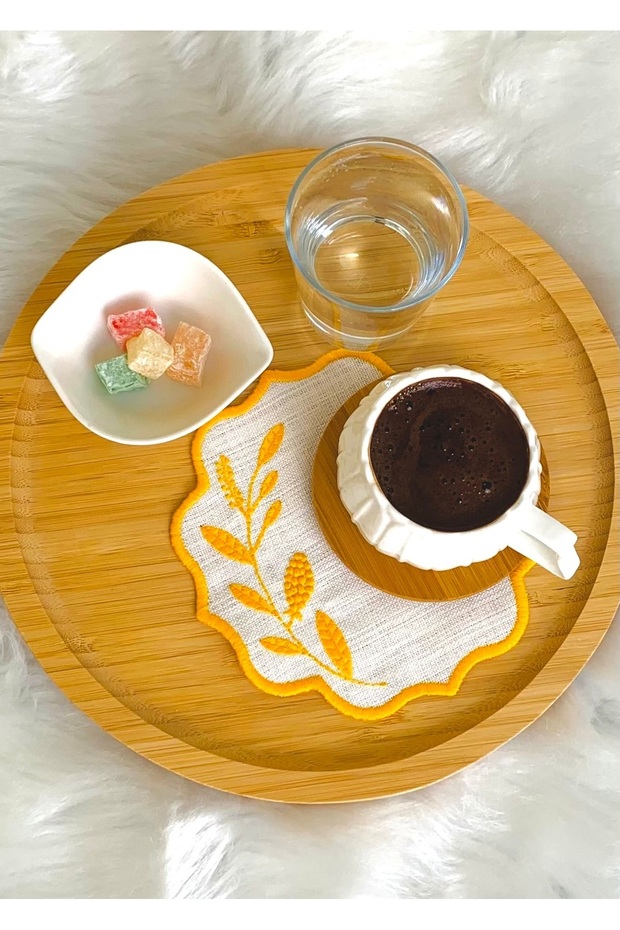 Mixed Color Presentation Napkin, Cocktail Napkin, Coffee Side Presentation Napkin, Embroidered Presentation Napkin Set of 6 - 5