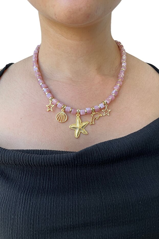 Charmlı Taşlı Kolye - 3