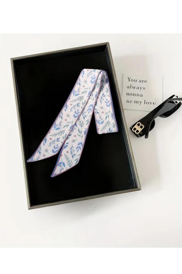 Pastel Leaf Patterned Special Design Bag Bracelet Hair Multi-Purpose Women's Butterfly Scarf / Bandana