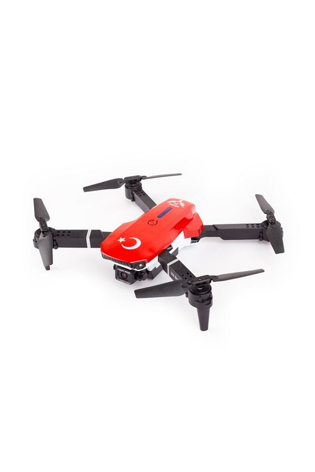 İlk Dronum, Katlanır Çift Kameralı Tek Tuşla Iniş Kalkış Başlangıç Drone Modeli (KIRMIZI) - 3