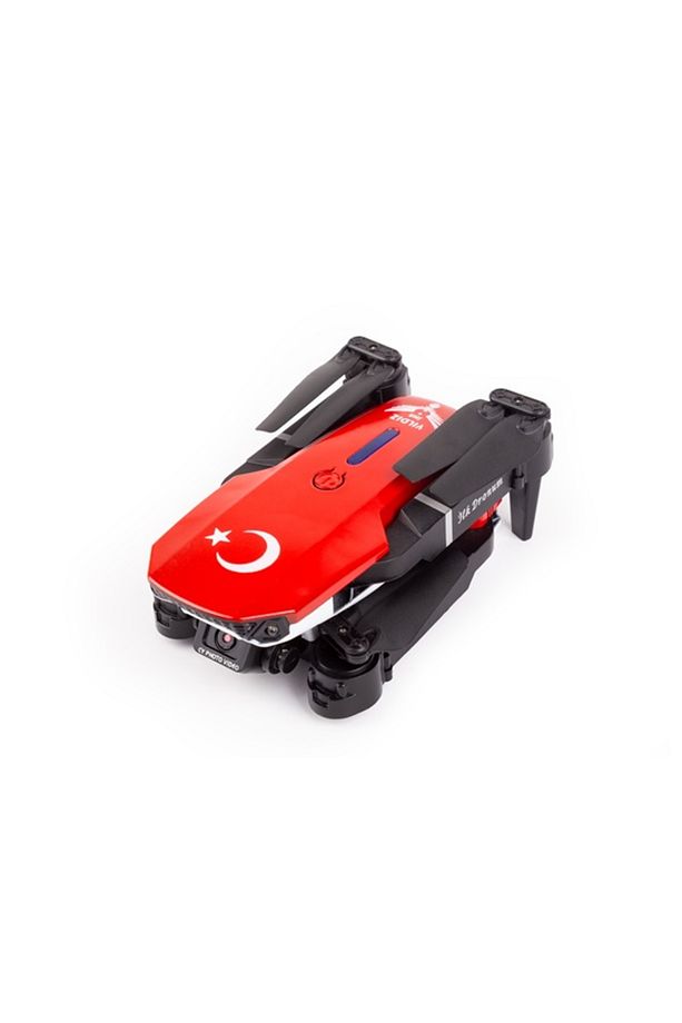 İlk Dronum, Katlanır Çift Kameralı Tek Tuşla Iniş Kalkış Başlangıç Drone Modeli (KIRMIZI) - 6
