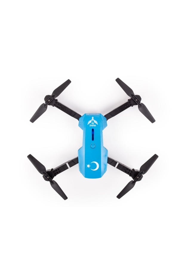 İlk Dronum Katlanır Çift Kameralı Tek Tuşla Iniş Kalkış Başlangıç Drone Modeli (3 BATARYALI, MAVİ) - 4