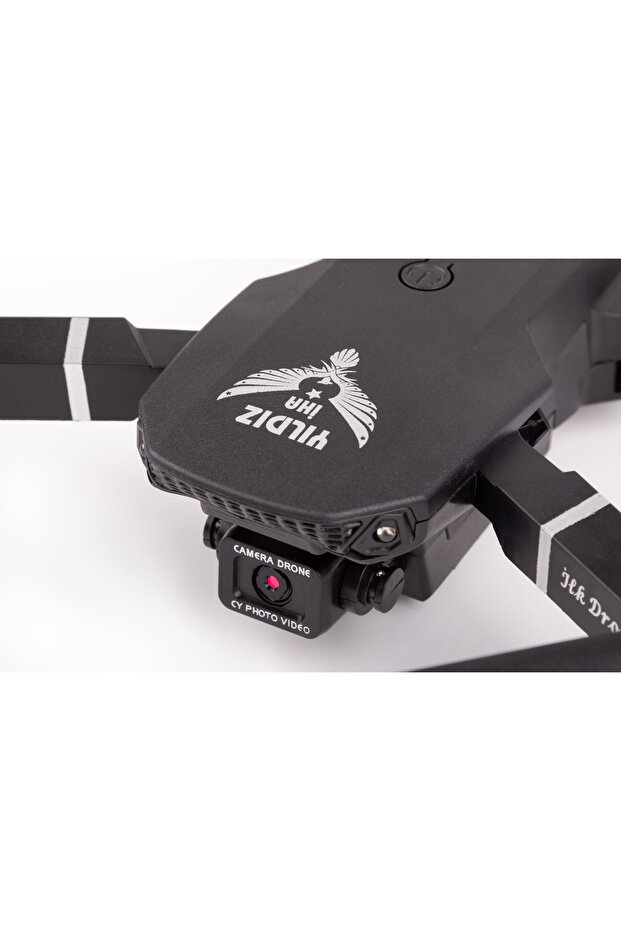 İlk Dronum, Katlanır Çift Kameralı Tek Tuşla Iniş Kalkış Başlangıç Drone Modeli (SİYAH) - 4